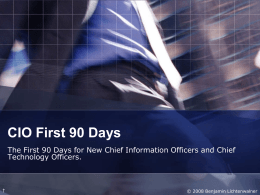 CIO First 90 Days - Modern Servant Leader