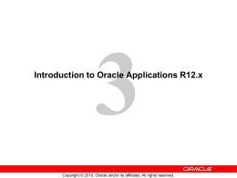 Introduction to Oracle Applications R12