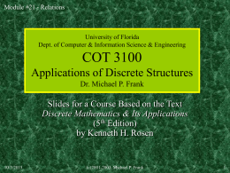Slides for Rosen, 5th edition - Computer Science