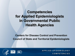 Competency slideset for epidemiology professionals
