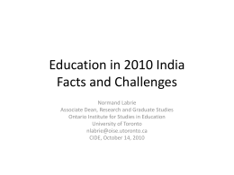 The Indian Education System Facts and challenges in 2010