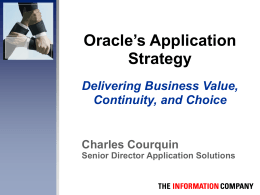 Oracle's Application Strategy Overview