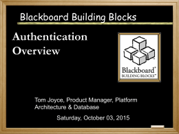 Authentication - Blackboard Inc.