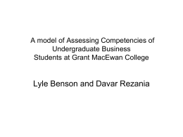 A model of Assessing Competencies of Undergraduate