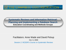 Systematic Reviews and Information Retrieval: Problem