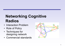 Cognitive Radio Technologies and WANN