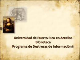 Universidad de Puerto Rico en Arecibo Biblioteca …