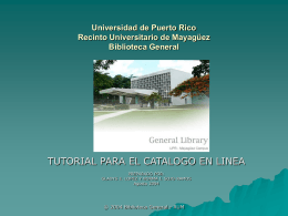 Universidad de Puerto Rico Recinto Universitario de