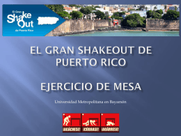 El Gran ShakeOut de Puerto Rico Ejercicio de Mesa
