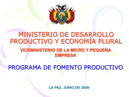 MINISTERIO DE DESARROLLO PRODUCTIVO Y …