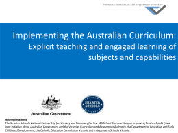 Implementing the Australian Curriculum: Explicit teaching