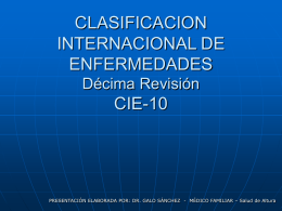 CLASIFICACION INTERNACIONAL DE ENFERMEDADES CIE …
