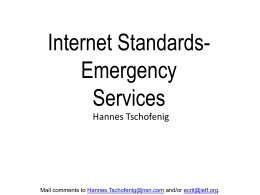 IETF Emergency Services Architecture: A Tutorial