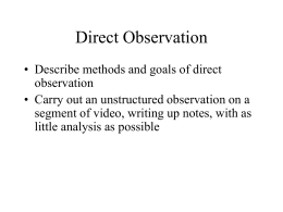 Direct Observation - UW Courses Web Server