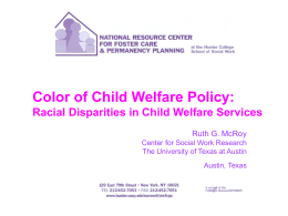 Clinical Issues Rising out of Child Welfare Research in