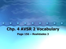 Chp. 4 AVSR 2 Vocabulary