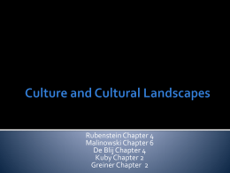 Cultural Patterns and Processes - AP Human Geography