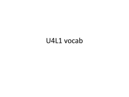 U4L1 vocab - Chandler Unified School District / Overview