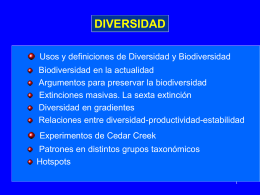 Diversidad y Biodiversidad. Usos y definiciones de estos