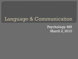 Language & Communication