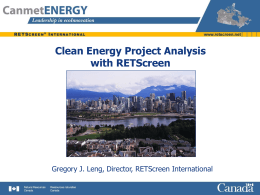 Clean Energy Project Analysis with RETScreen