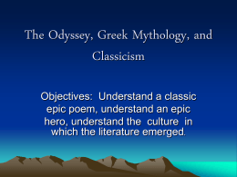 The Odyssey, Greek Mythology, and Classicism