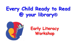 Early Literacy Workshop For Two- and Three