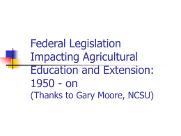 Federal Legislation - University of Arkansas
