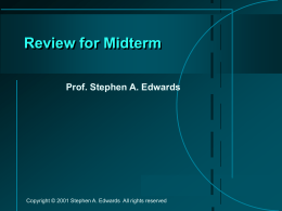 Review for Midterm - Columbia University