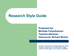 Research Style Guide - tlspecial / FrontPage