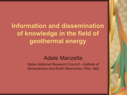Information and dissemination of knowledge in the field …