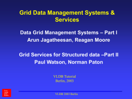 Grid Data Management Systems & Services