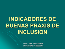 INDICADORES DE BUENAS PRAXIS DE INCLUSION PARA …