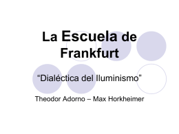 La Escuela de Frankfurt - Unidad 5 | Pensar lo Posmoderno