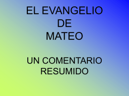 EL EVANGELIO DE MATEO UNA LECTURA COMENTADA