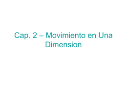 Cap. 2 – Movimiento en Una Dimension