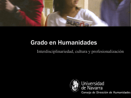 Grado en Humanidades - Portada. Universidad de Navarra