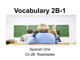 Vocabulary 2B