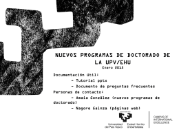 NUEVOS PROGRAMAS DE DOCTORADO DE LA UPV/EHU …