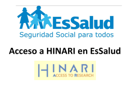 Acceso a HINARI en EsSalud