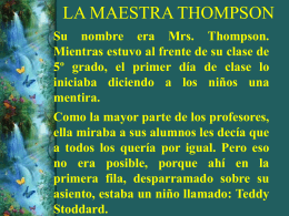 LA MAESTRA THOMPSON - ~~*Crecimiento Personal …