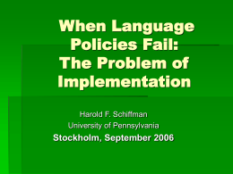 When Language Policies Fail: The Problem of …