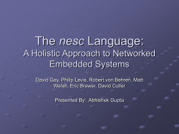 The nesc Language: A Holistic Approach to Networked