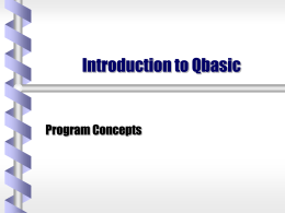 Introduction to Qbasic
