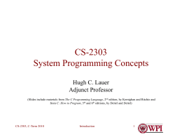 CS-2303 System Programming Concepts