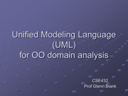Unified Modeling Language (UML) for OO domain analysis