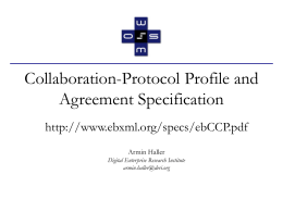 Collaboration-Protocol Profile and Agreement Specification