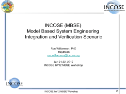 INCOSE (MBSE) Model Based System Engineering …