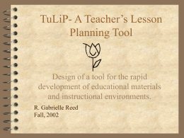 Tulip a Teacher's Lesson Planning Tool