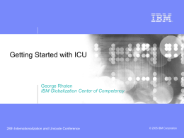 Getting Started with ICU